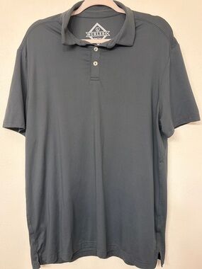 Burlebo Men's Gray Performance Stretch Golf Polo Shirt Large